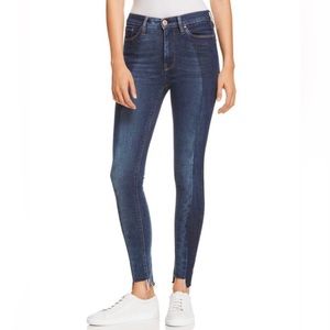 Hudson Barbara Super Skinny High Rise Step Hem Two Tone Jeans Size 25
